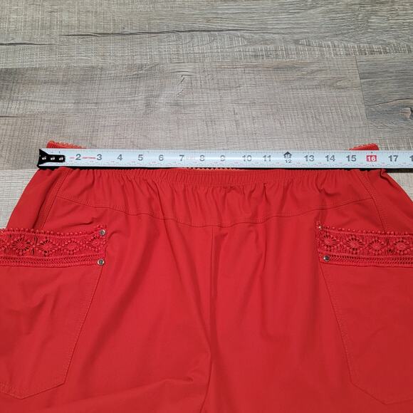 Deca Paris US Size 16 Pull On Art to Wear Stretchy Nylon Cropped Ankle Pants - Picture 7 of 11